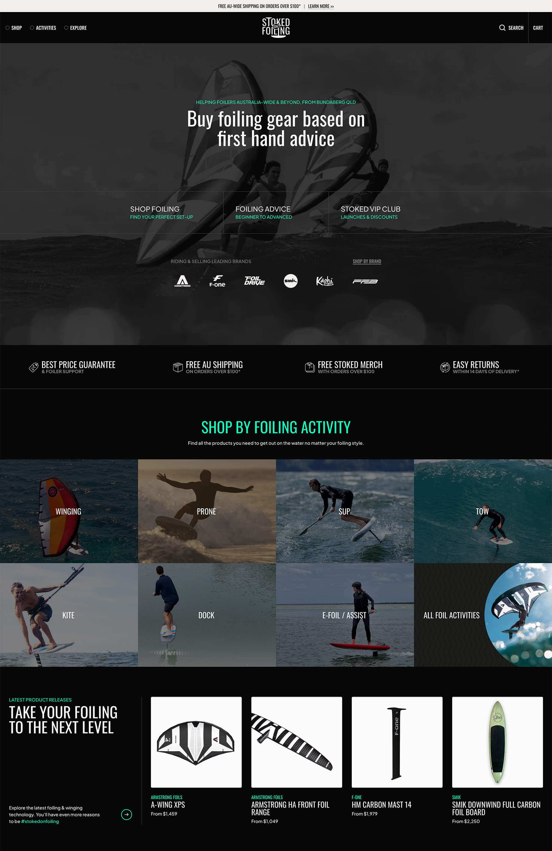 Stoked on Foiling website homepage